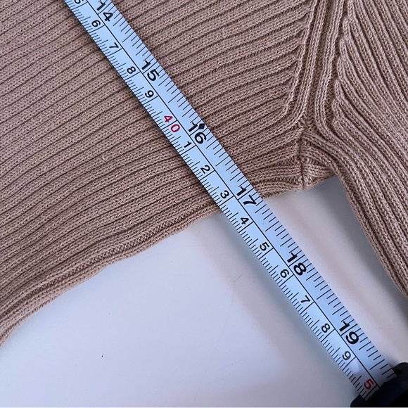 Vintage 90 Y2K Liz Claiborne Ribbed Camel Turtleneck Sweater Cotton Fitted - Picture 10 of 17
